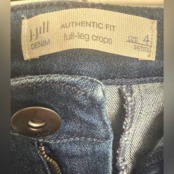 J. JILL Dark Blue Women’s Authentic Fit Full-Leg Crop Jeans - 4P - Picture 3 of 3